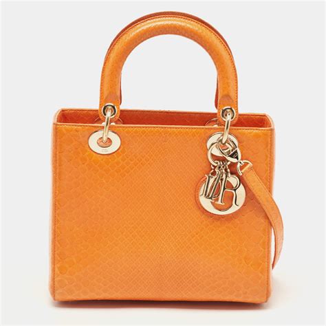 lady dior python orange|Dior handbags.